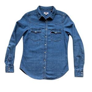 Levi’s Women’s Blue Western Denim Snap Button Shirt Size XS